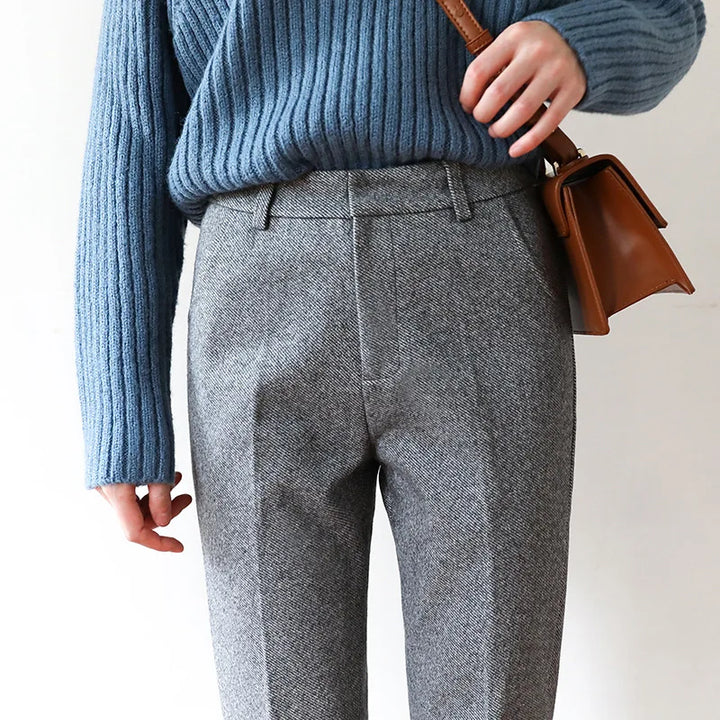 Women’s Herringbone Wool Tailored Pants