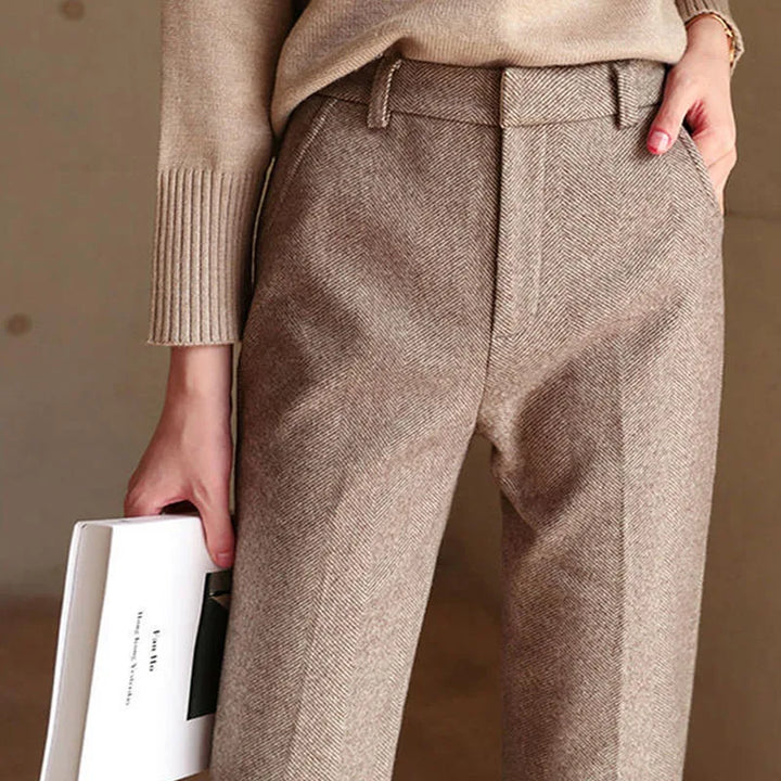 Women’s Herringbone Wool Tailored Pants