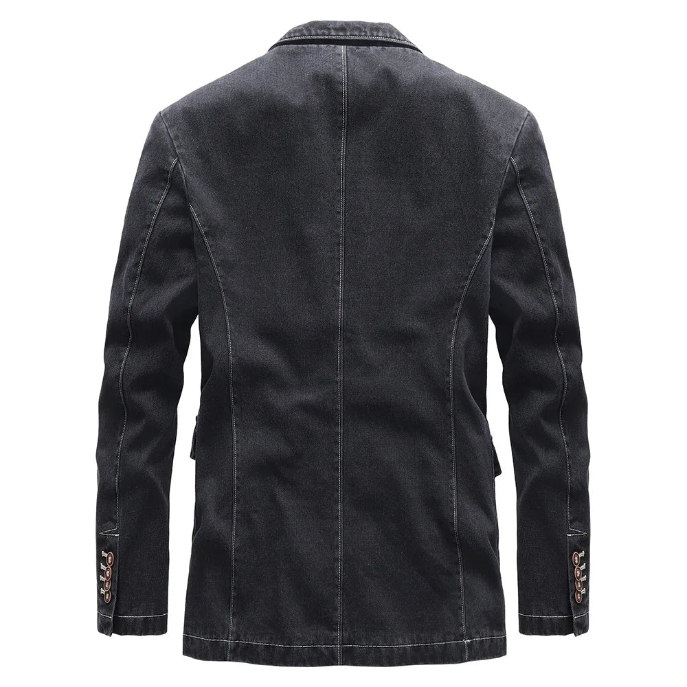 Men’s Casual Tailored Denim Blazer