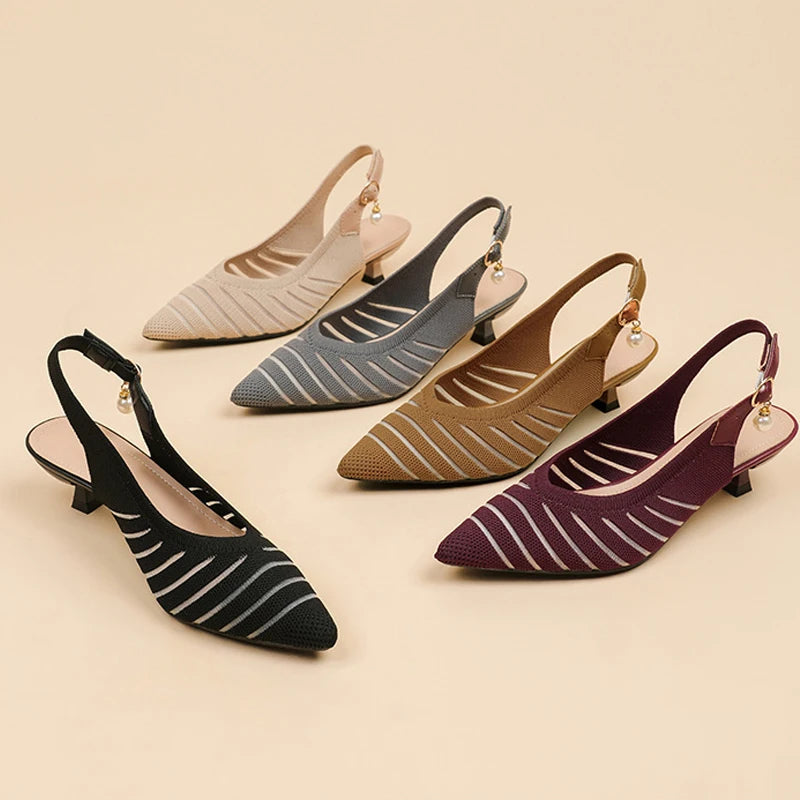 Paulina Pearl Slingback Heels