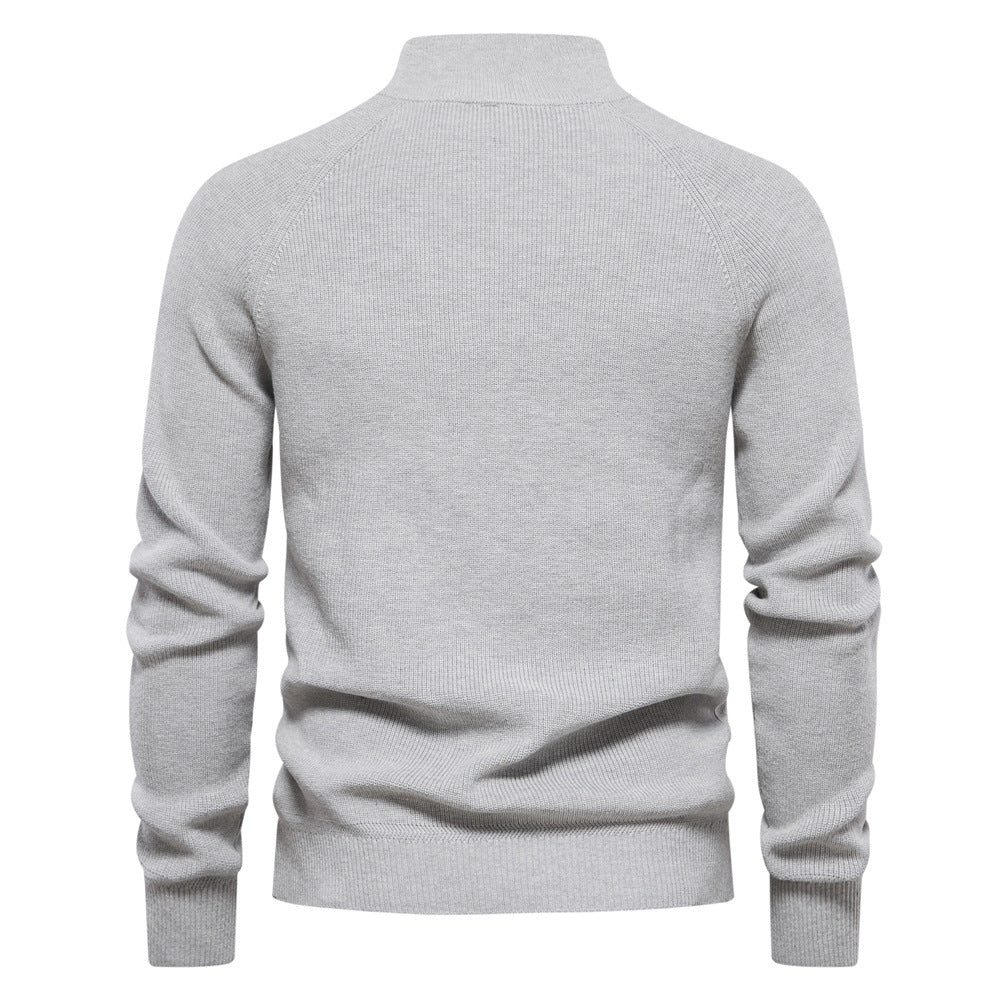 Men's Ribbed Quarter Zip Knit Jumper