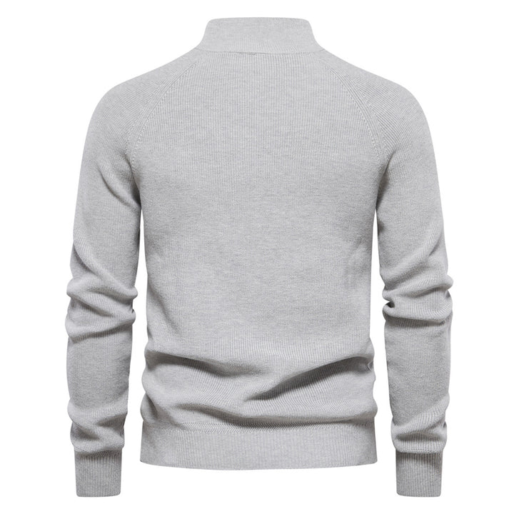 Men's Ribbed Quarter Zip Knit Jumper