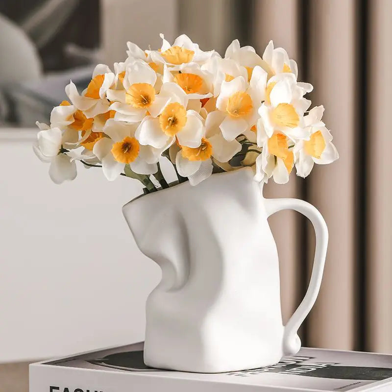 Crumble Ceramic Pitcher Vase