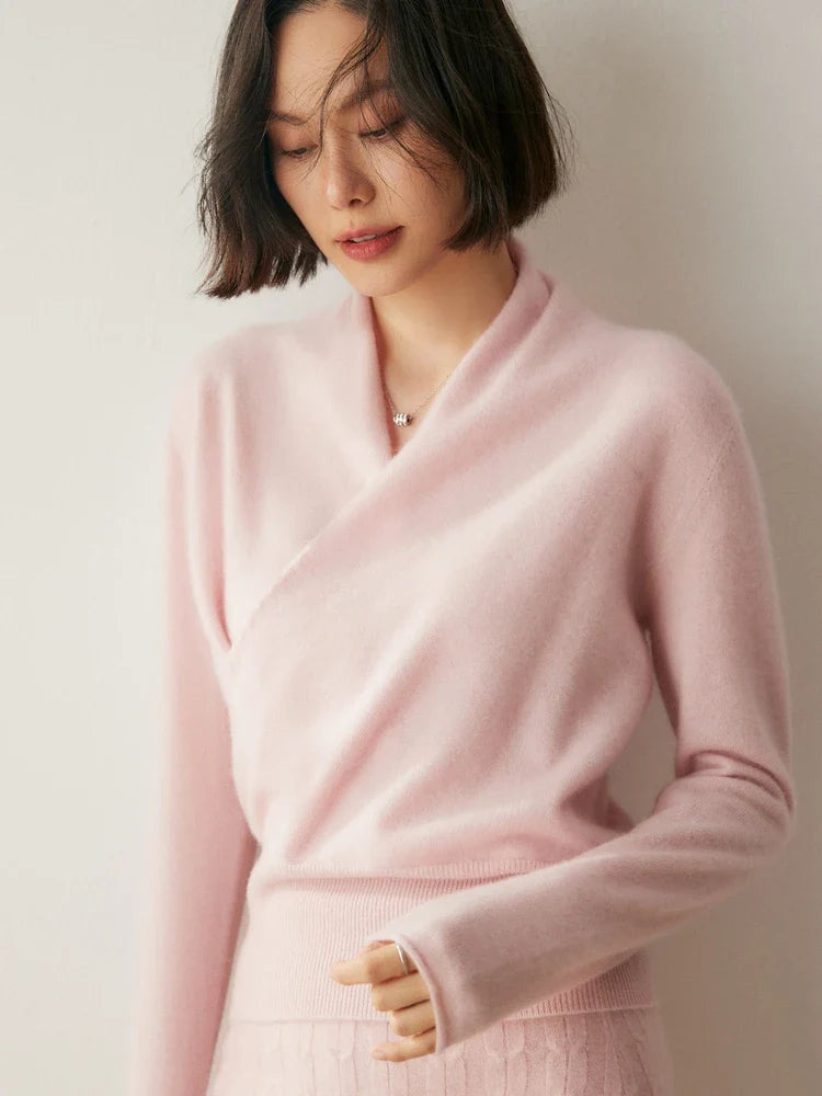 Women's Wrap-Front Knit Jumper