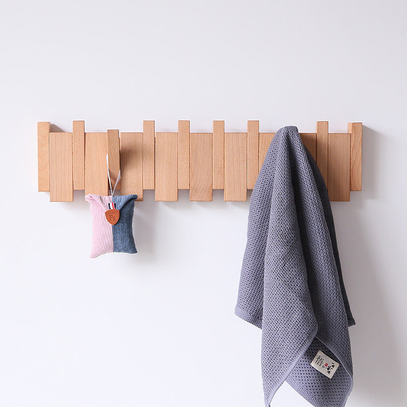 Natural Wood Piano Hook Wall Rack