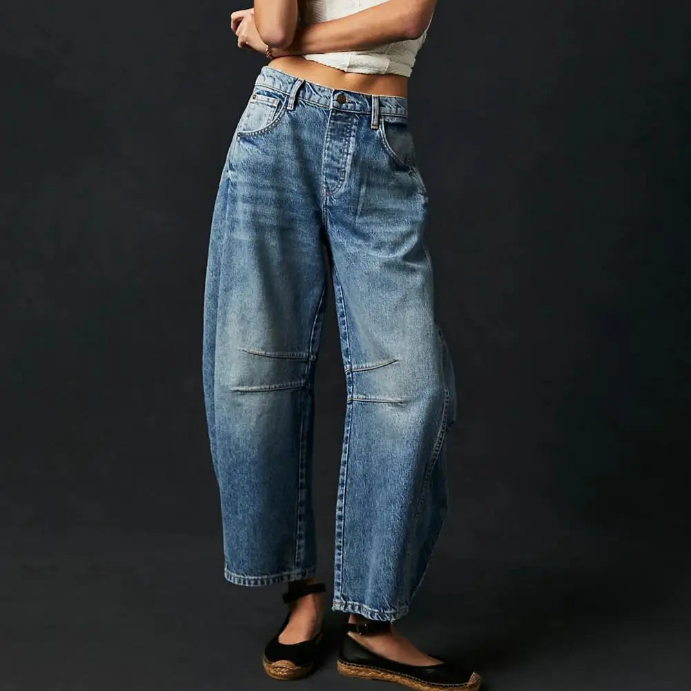 Women’s Low-Rise Barrel Denim Jeans