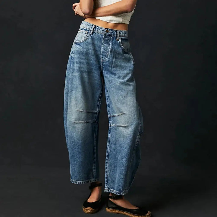 Women’s Low-Rise Barrel Denim Jeans