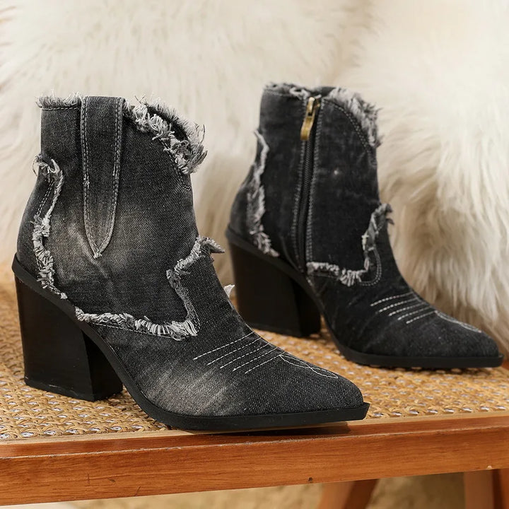 Riley Denim Ankle Boots
