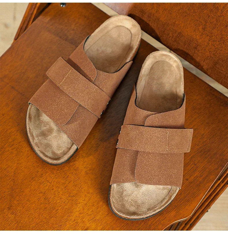 Barrera Sanded Suede Slides