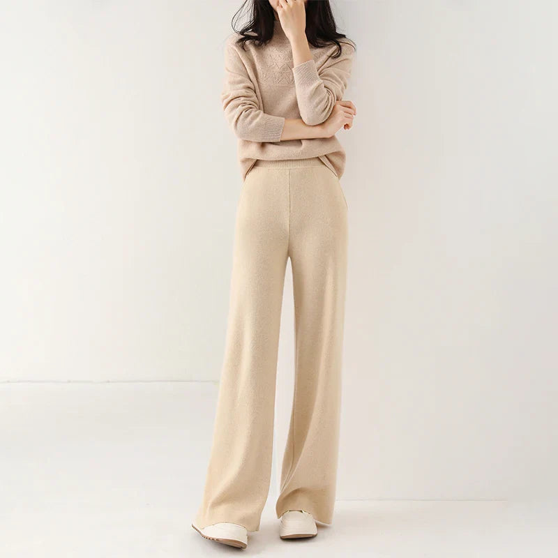 Women's Wide-Leg Merino Knit Pants