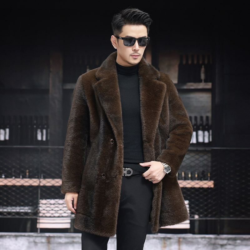 Men’s Double Breasted Fur Winter Coat