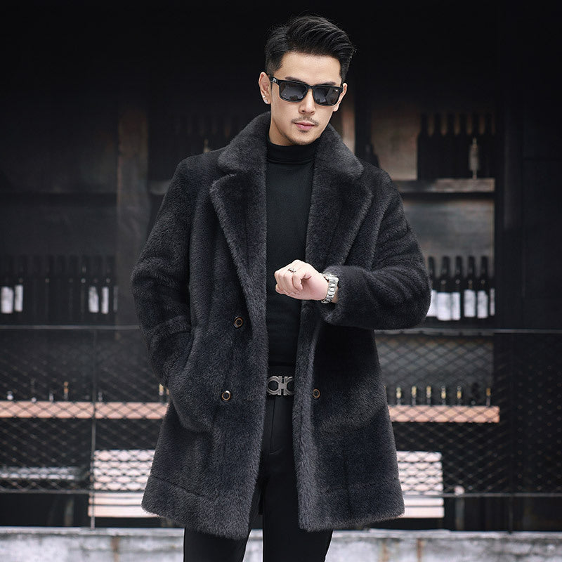 Men’s Double Breasted Fur Winter Coat