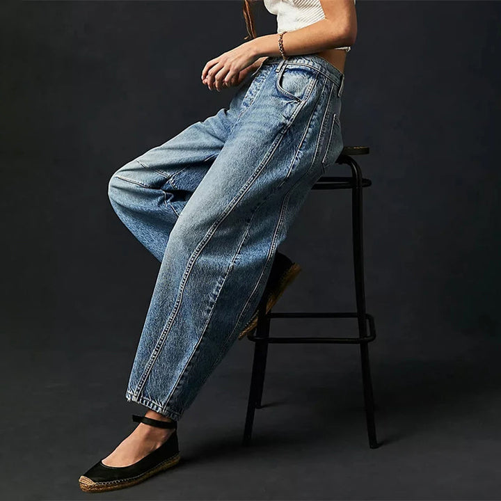 Women’s Low-Rise Barrel Denim Jeans