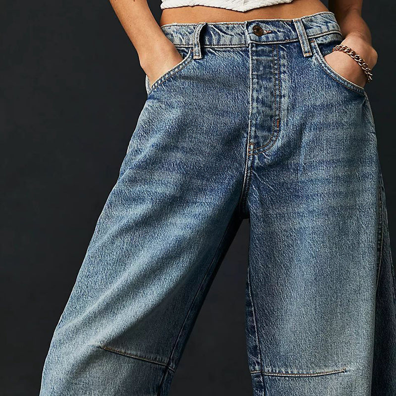 Women’s Low-Rise Barrel Denim Jeans