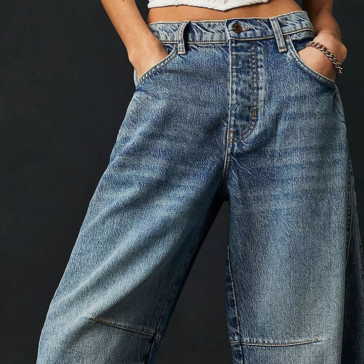 Women’s Low-Rise Barrel Denim Jeans