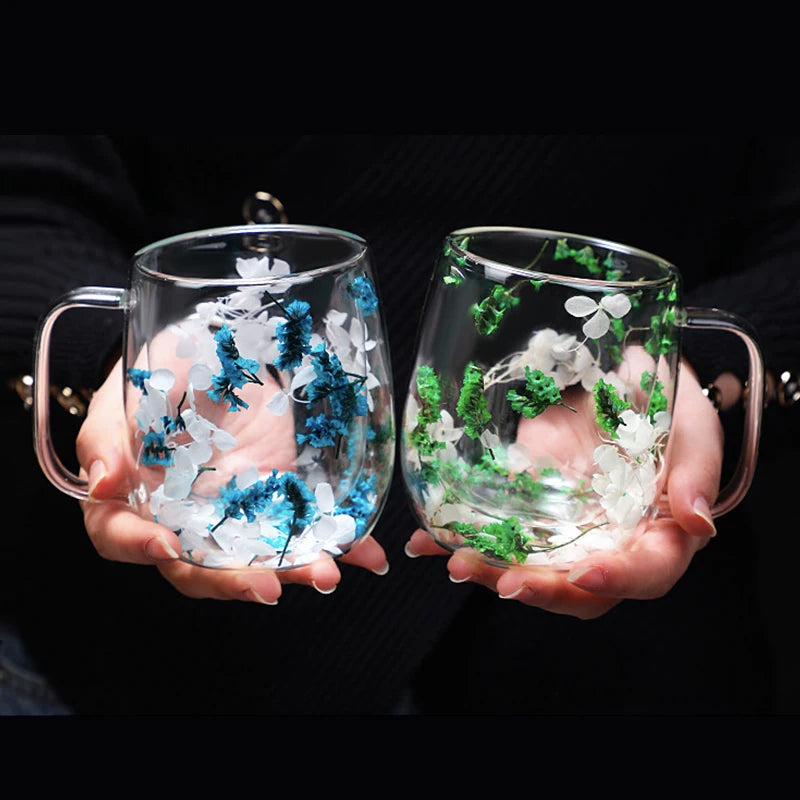Elaris Floral Glass Mug