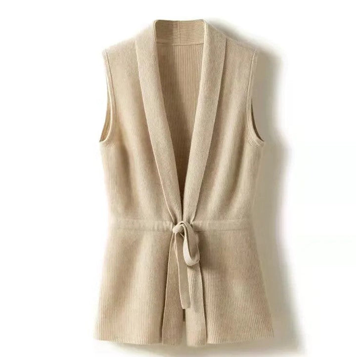 Women's Belted Ribbed Knit Vest