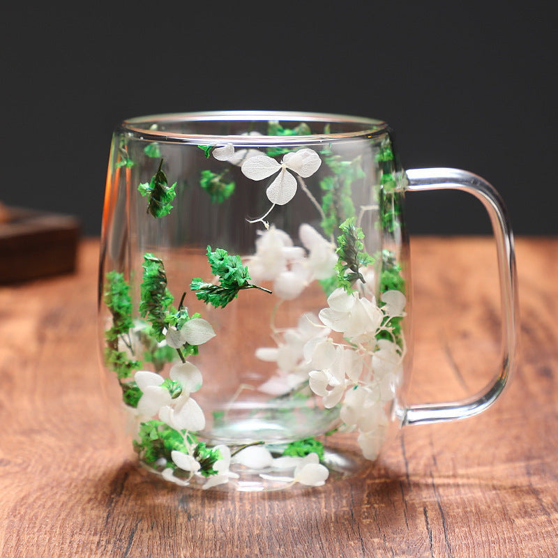 Elaris Floral Glass Mug
