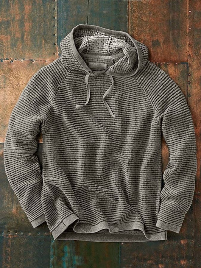 Men’s Waffle Knit Raglan Pullover Hoodie