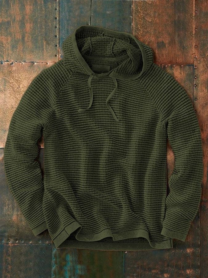 Men’s Waffle Knit Raglan Pullover Hoodie