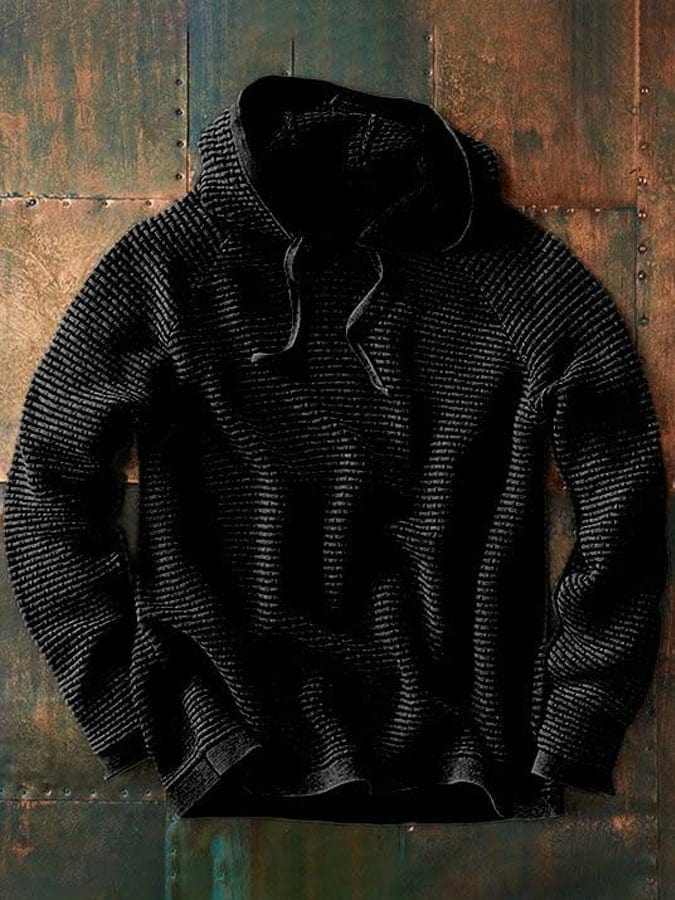Men’s Waffle Knit Raglan Pullover Hoodie