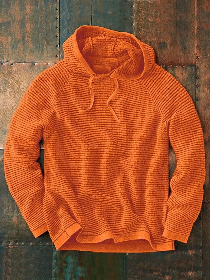 Men’s Waffle Knit Raglan Pullover Hoodie