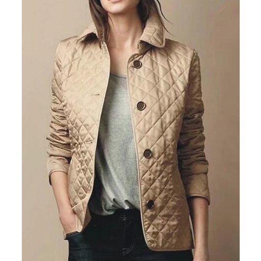 Women’s Diamond-Quilted Button-Through Jacket