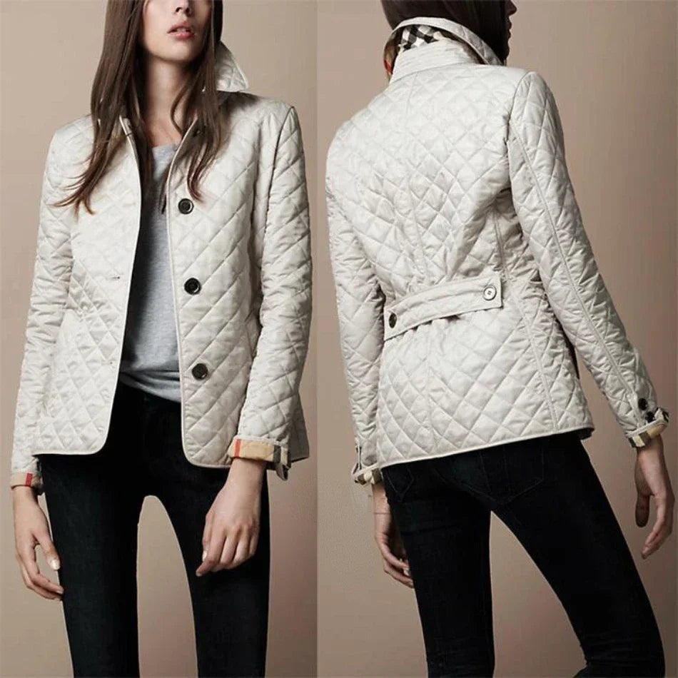 Women’s Diamond-Quilted Button-Through Jacket