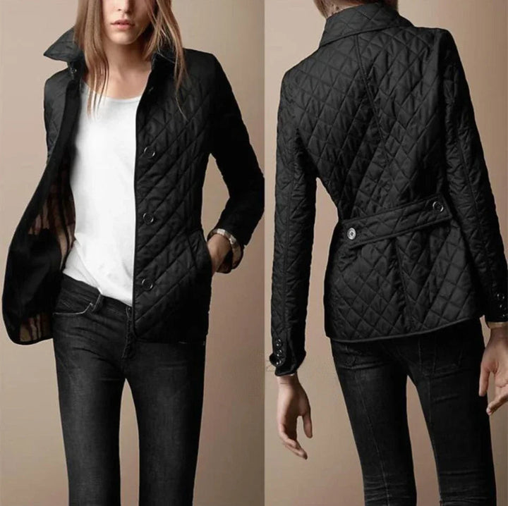 Women’s Diamond-Quilted Button-Through Jacket