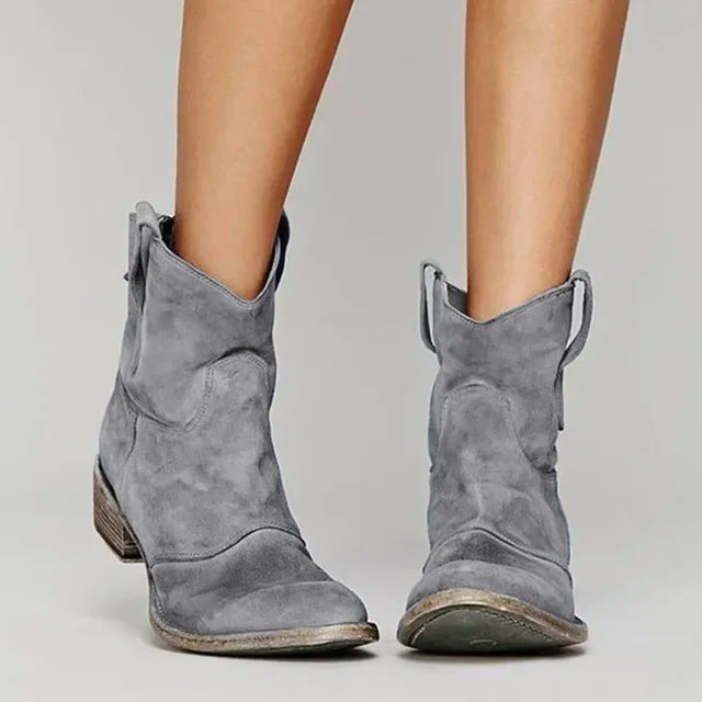 Western Suede Ankle Boots - Romeo