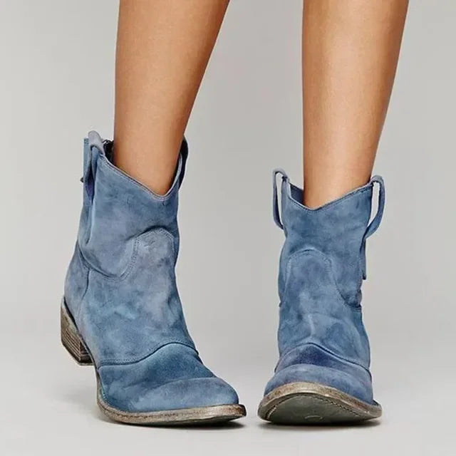 Western Suede Ankle Boots - Romeo