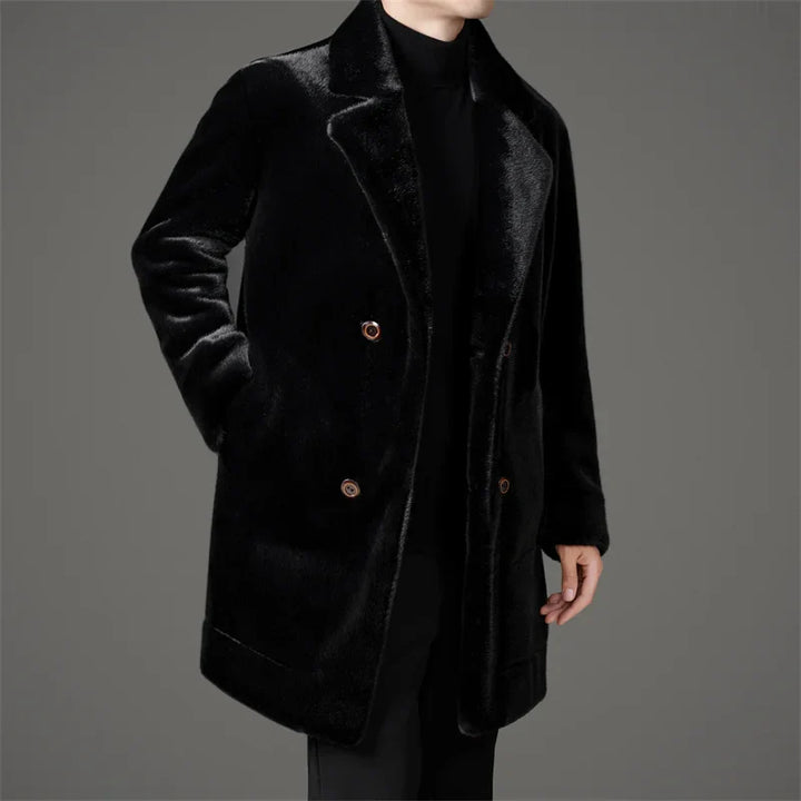 Men’s Double Breasted Fur Winter Coat