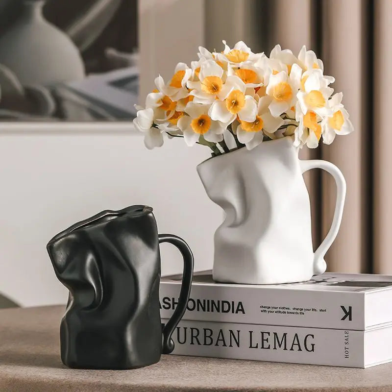 Crumble Ceramic Pitcher Vase
