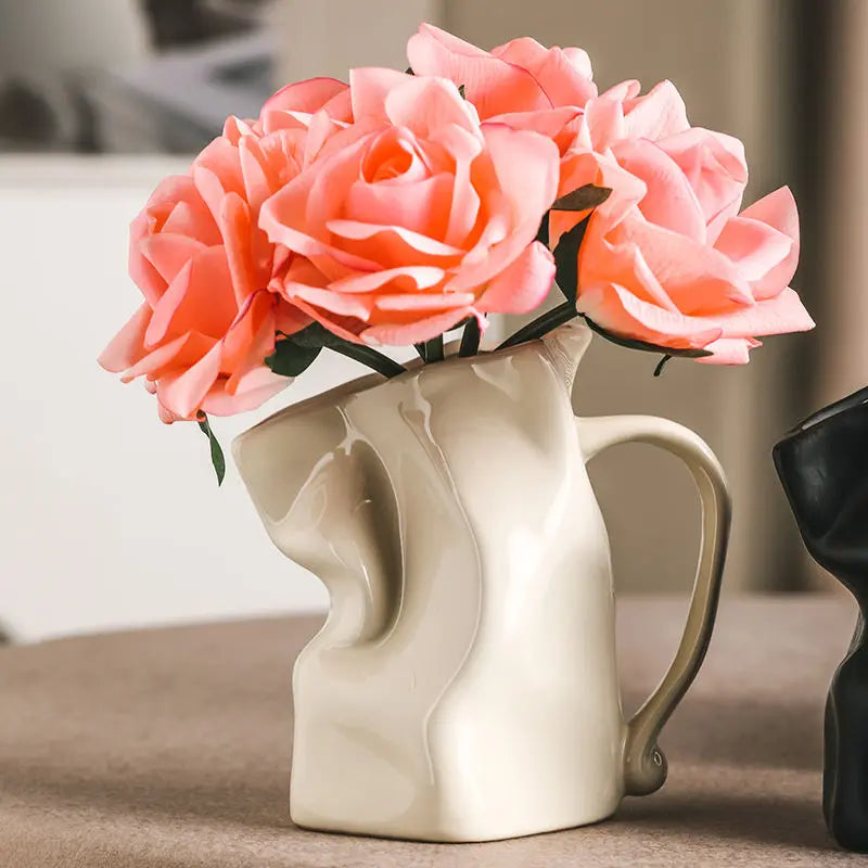 Crumble Ceramic Pitcher Vase