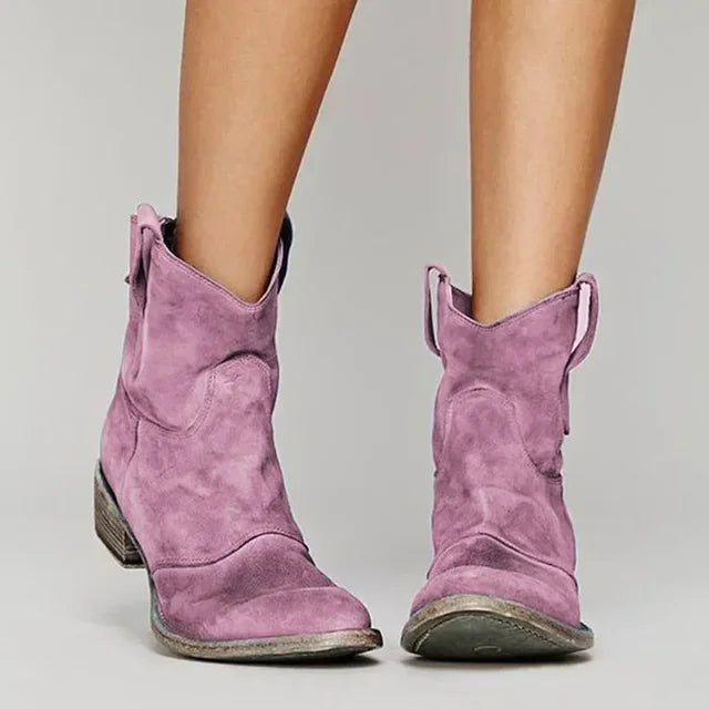 Western Suede Ankle Boots - Romeo