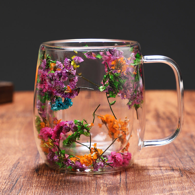 Elaris Floral Glass Mug