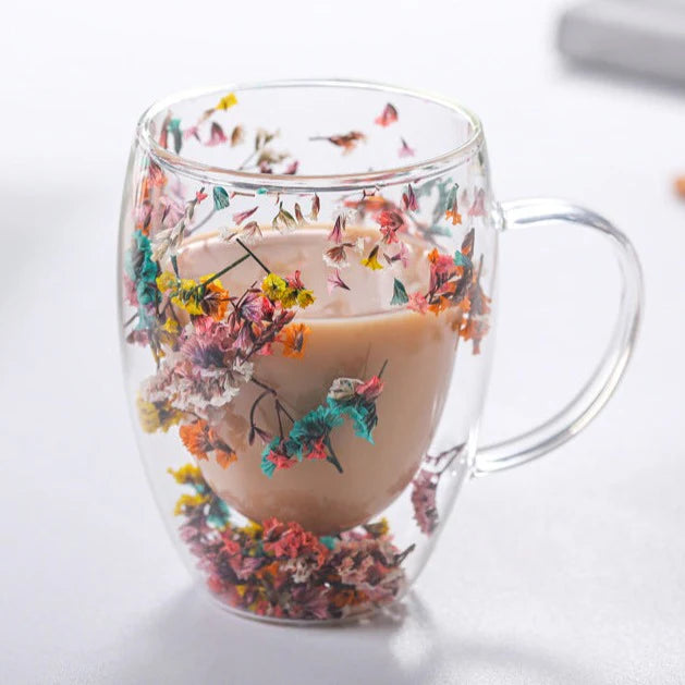 Floral Glass Mug - BloomGlass