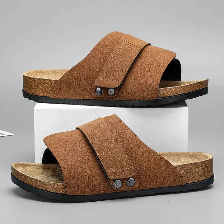 Barrera Sanded Suede Slides