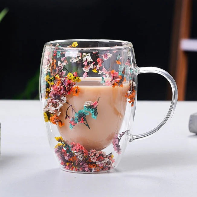Floral Glass Mug - BloomGlass