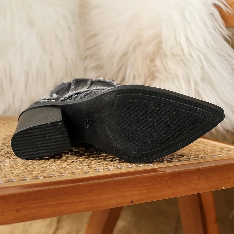 Riley Denim Ankle Boots