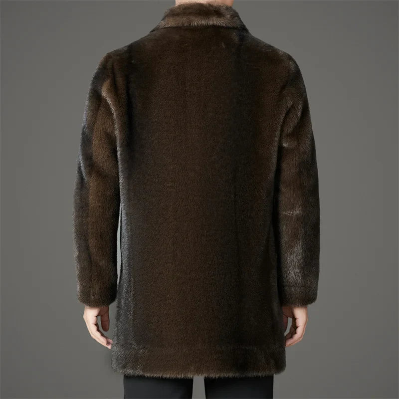 Men’s Double Breasted Fur Winter Coat