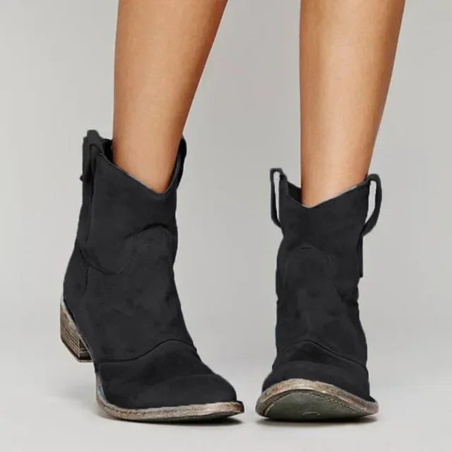Western Suede Ankle Boots - Romeo