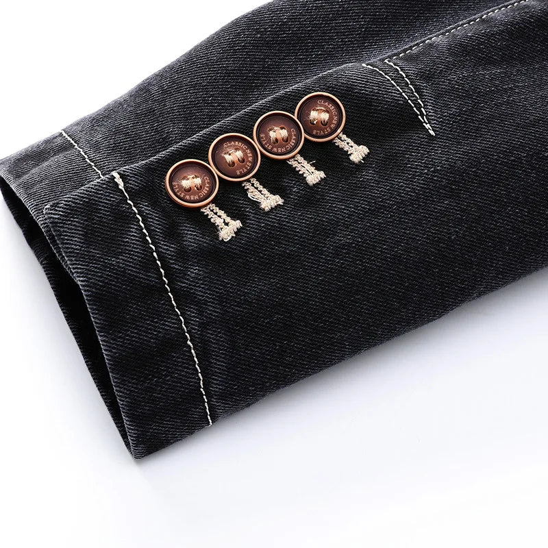 Men’s Casual Tailored Denim Blazer