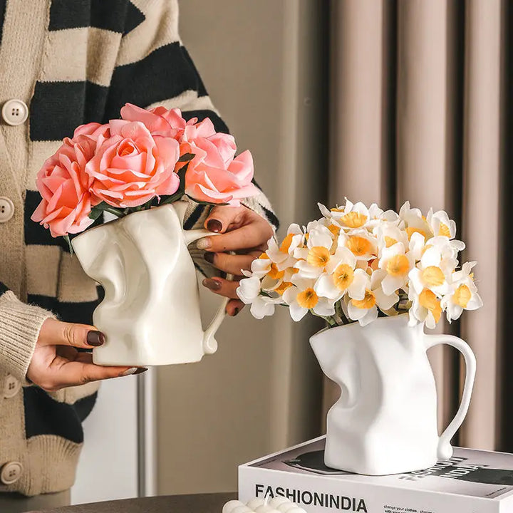 Crumble Ceramic Pitcher Vase