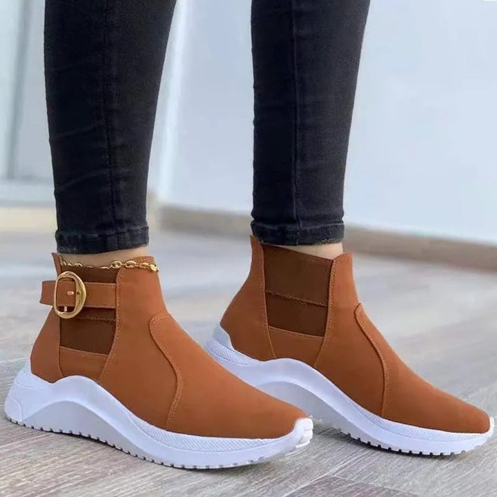 Sleek Platform Ankle Boots for Women – Trendy &amp; Versatile Style 0