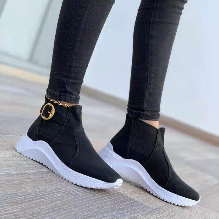 Sleek Platform Ankle Boots for Women – Trendy &amp; Versatile Style 1