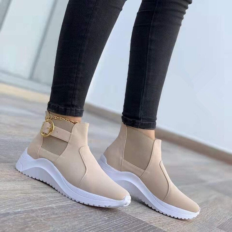 Sleek Platform Ankle Boots for Women – Trendy &amp; Versatile Style 2