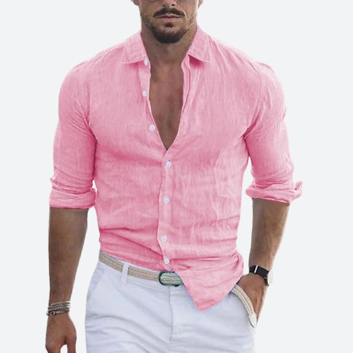 Slim Fit Linen Long Sleeve Shirt for Summer | Leo