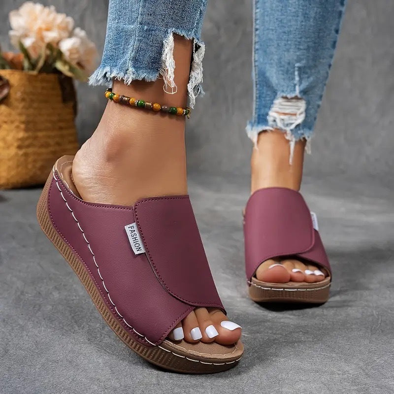 Slip-On Wedge Sandals with Open Toe for Women 5