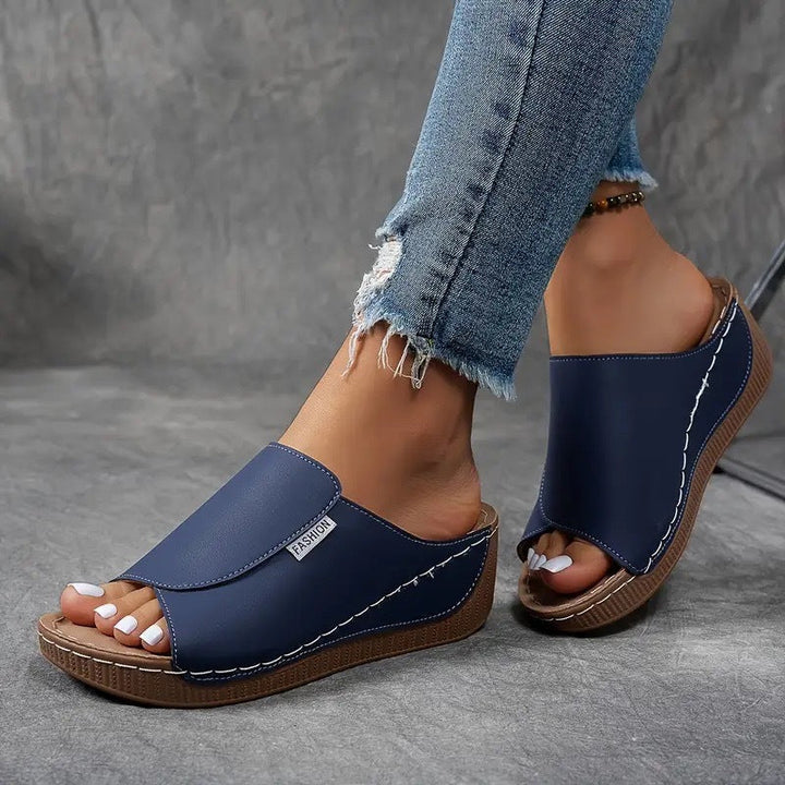 Slip-On Wedge Sandals with Open Toe for Women 7